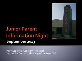 Junior Parent Information Night