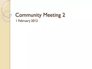 Community Meeting 2