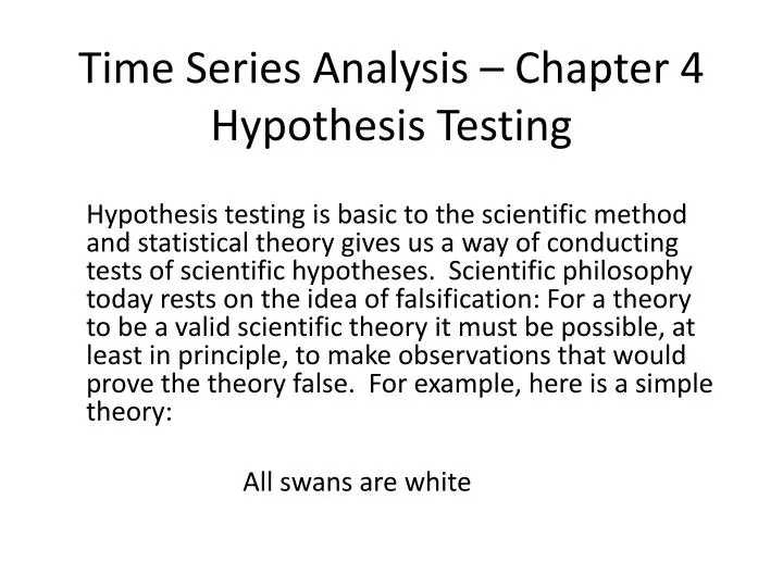 time series analysis chapter 4 hypothesis testing