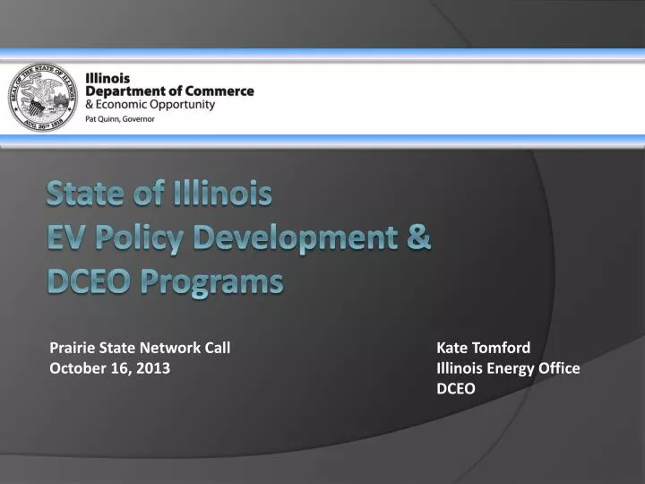 state of illinois ev policy development dceo programs