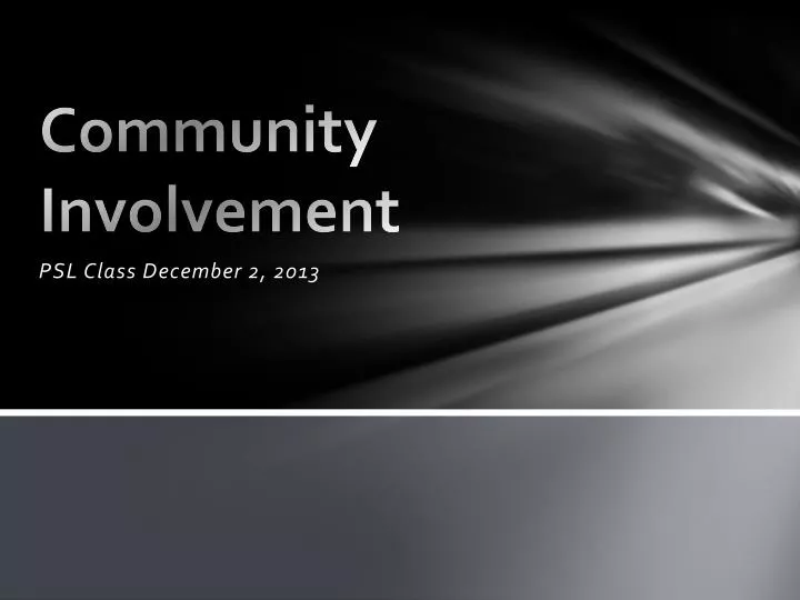 community involvement