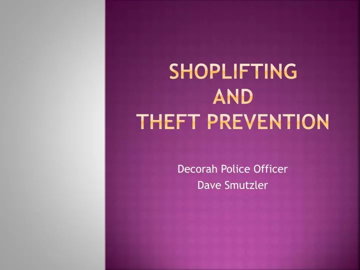 shoplifting and theft prevention