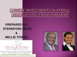 CHINESE INVESTMENTS IN AFRICA OBSERVATIONS FROM ZIMBABWE