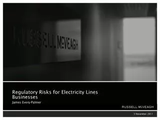 Regulatory Risks for Electricity Lines Businesses James Every-Palmer