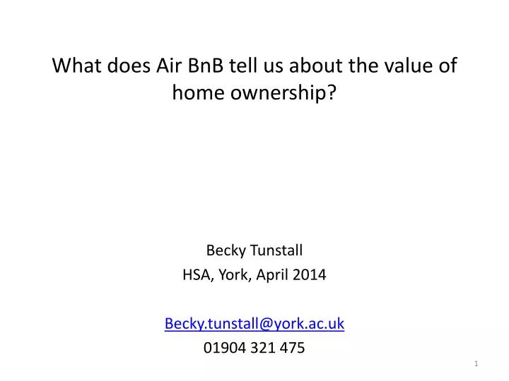 what does air bnb tell us about the value of home ownership