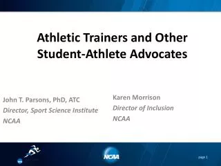 Athletic Trainers and Other Student-Athlete Advocates