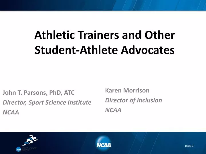 athletic trainers and other student athlete advocates