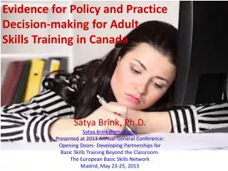 Evidence for Policy and Practice Decision-making for Adult Skills Training in Canada