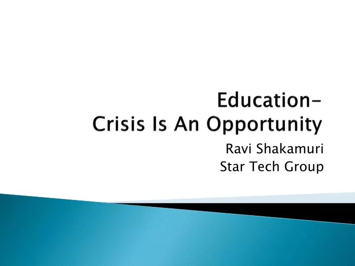 education crisis is an opportunity