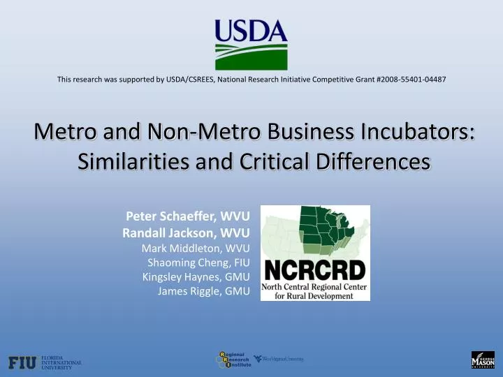 metro and non metro business incubators similarities and critical differences