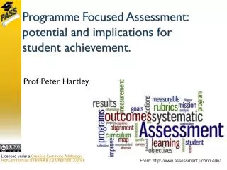 Programme Fo cused Assessment : potential and implications for student achievement.