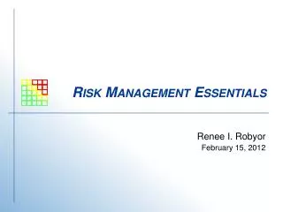 Risk Management Essentials