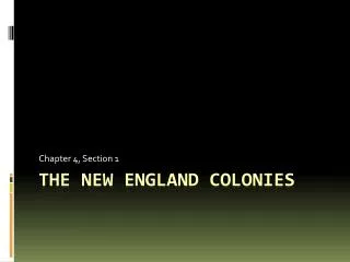 The new England Colonies