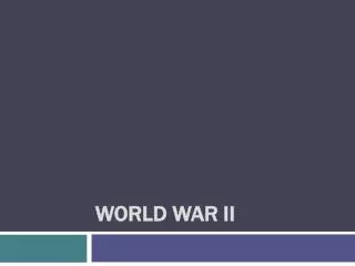 WORLD WAR ii