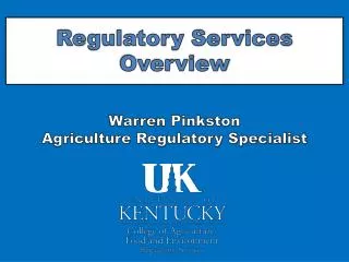 Regulatory Services Overview