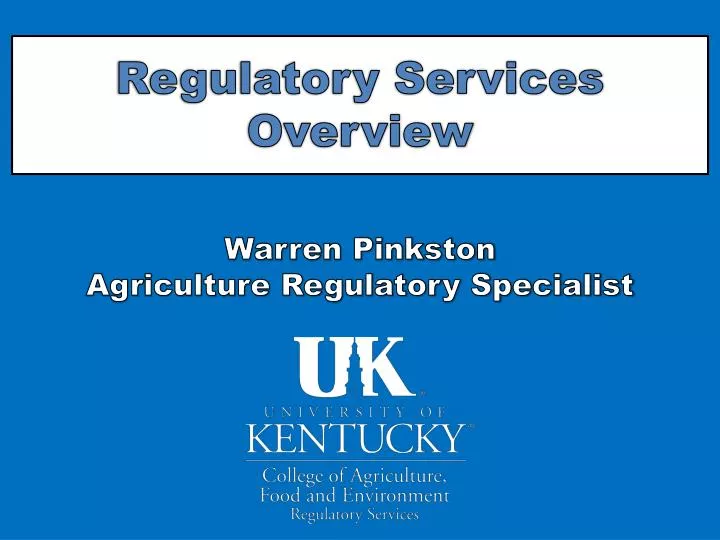 regulatory services overview