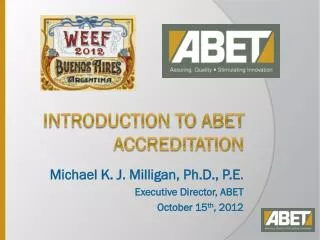 Introduction to ABET Accreditation