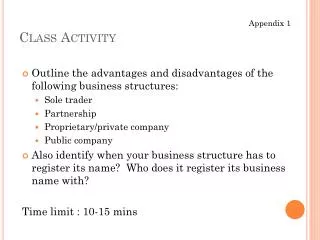 class activity