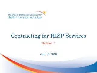 Contracting for HISP Services