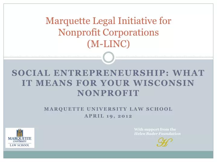 marquette legal initiative for nonprofit corporations m linc