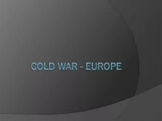 Cold war - europe