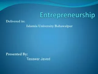 Entrepreneurship