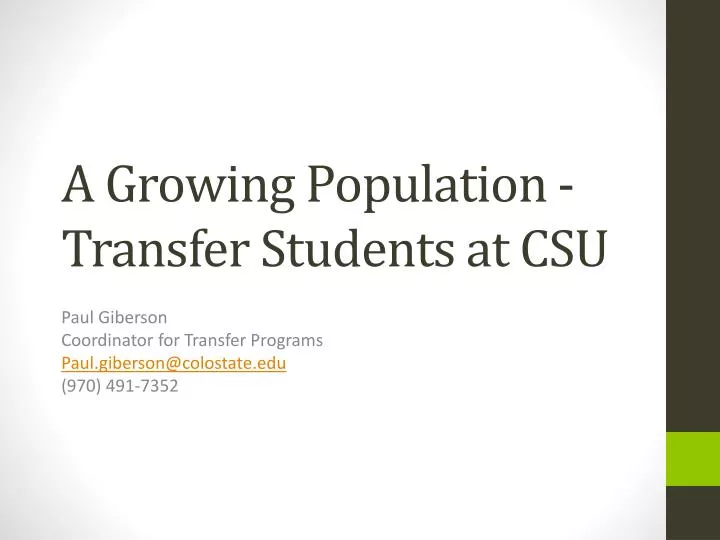 a growing population transfer students at csu