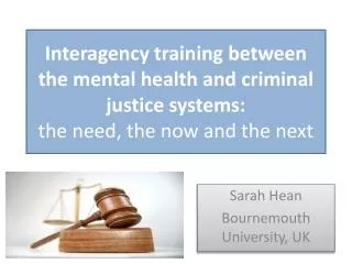 Interagency training between the mental health and criminal justice systems: the need, the now and the next