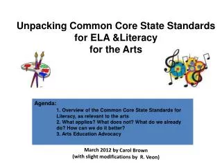 Unpacking Common Core State Standards for ELA &amp;Literacy for the Arts