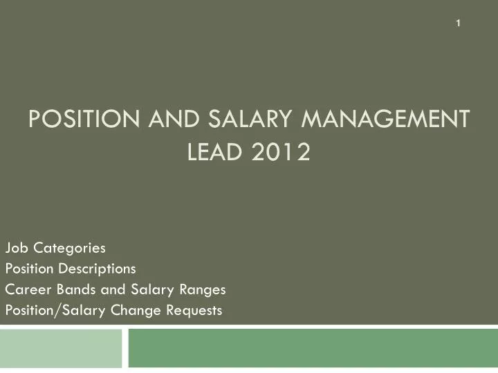 position and salary management lead 2012