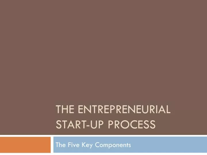 the entrepreneurial start up process