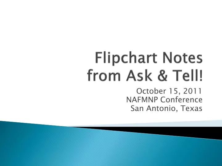 flipchart notes from ask tell