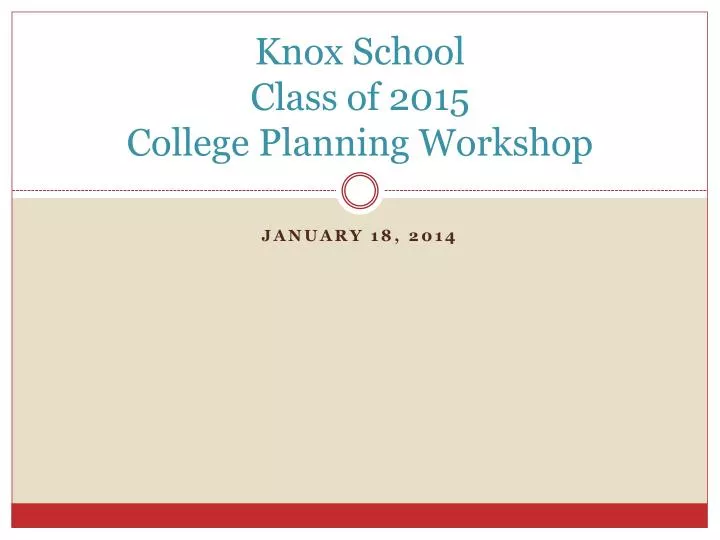 knox school class of 2015 college planning workshop