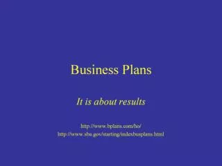 Business Plans