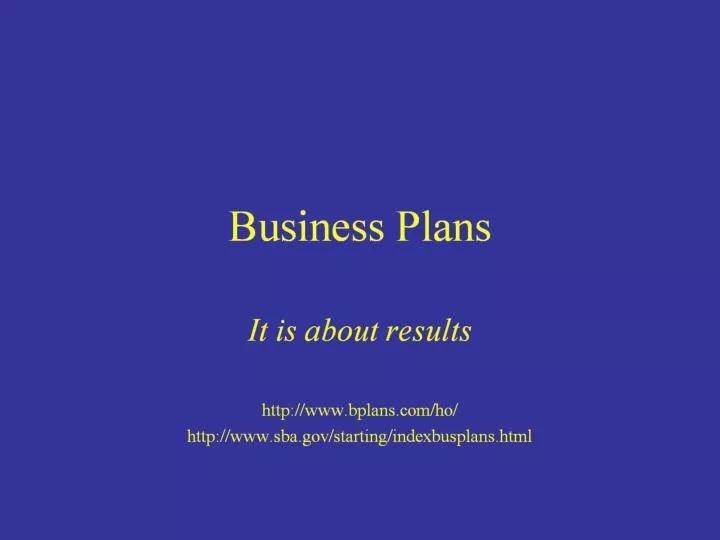 business plans