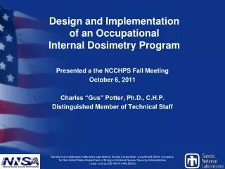 Design and Implementation of an Occupational Internal Dosimetry Program