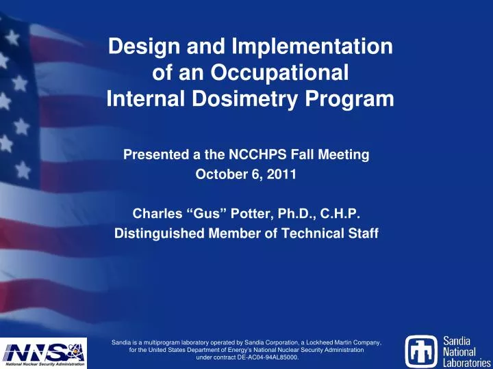 design and implementation of an occupational internal dosimetry program