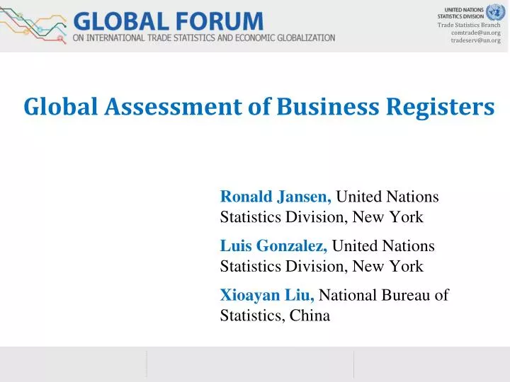 global assessment of business registers