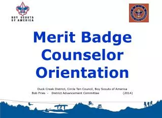 Merit Badge Counselor Orientation