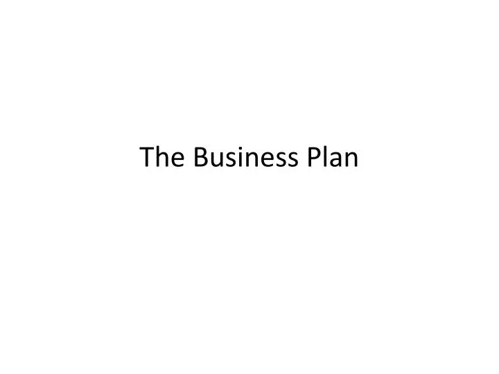 the business plan