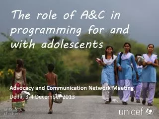 The role of A&amp;C in programming for and with adolescents