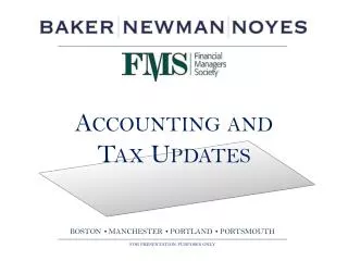 Accounting and Tax Updates