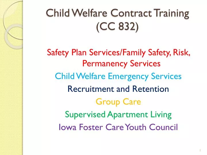 child welfare contract training cc 832