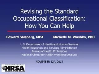 Revising the Standard Occupational Classification: How You Can Help