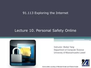 Lecture 10. Personal Safety Online