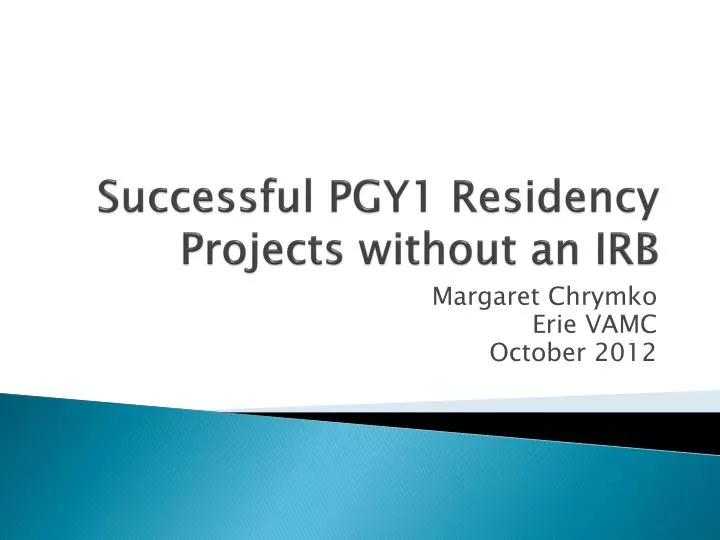 successful pgy1 residency projects without an irb