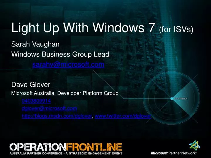 light up with windows 7 for isvs