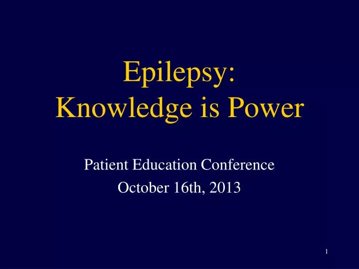 epilepsy knowledge is power