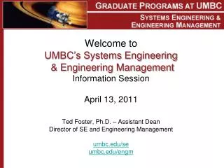 UMBC Systems Engineering and Engineering Management Graduate Programs
