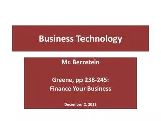 Business Technology